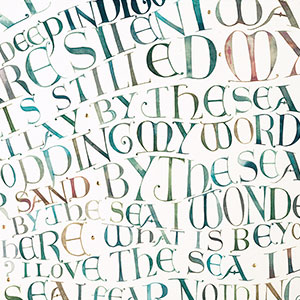 By The Sea calligraphy detail